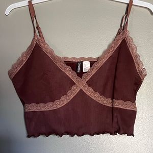 Chocolate Brown Cropped Tank Top